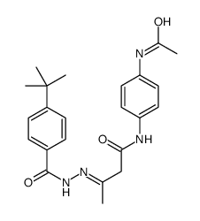 N-[[4-(4-acetamidoanilino)-4-oxobutan-2-ylidene]amino]-4-tert-butylbenzamide Structure