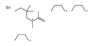 tributyl(2,3,5,5-tetramethylhept-2-enyl)stannane结构式