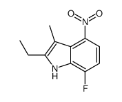 1H-Indole,2-ethyl-7-fluoro-3-methyl-4-nitro-(9CI) structure