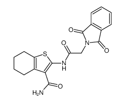 2-[(N,N-phthaloyl-glycyl)-amino]-4,5,6,7-tetrahydro-benzo[b]thiophene-3-carboxylic acid amide Structure