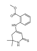 N-(1,2,5,6-Tetrahydro-6,6-dimethyl-2-thioxo-4-pyridyl)anthranilsaeuremethylester结构式