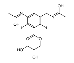 2,3-dihydroxypropyl 3-acetamido-5-(acetamidomethyl)-2,4,6-triiodobenzoate Structure