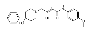 2-(4-hydroxy-4-phenylpiperidin-1-yl)-N-[(4-methoxyphenyl)carbamoyl]acetamide结构式
