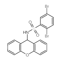 2,5-dibromo-N-(9H-xanthen-9-yl)benzenesulfonamide结构式