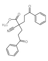 methyl 2-cyano-5-oxo-2-(3-oxo-3-phenyl-propyl)-5-phenyl-pentanoate structure