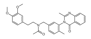 N-[2-(3,4-dimethoxyphenyl)ethyl]-N-[[4-methyl-3-(2-methyl-4-oxo-quinaz olin-3-yl)phenyl]methyl]acetamide结构式