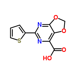 5-(thiophen-2-yl)-(1,3)dioxolo(4,5-d)pyriMidine-7-carboxylic acid structure