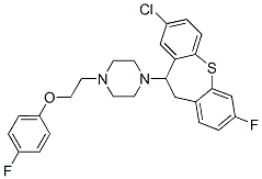 2-Chloro-7-fluoro-11-[4-[2-(4-fluorophenoxy)ethyl]piperazino]-10,11-dihydrodibenzo[b,f]thiepin结构式