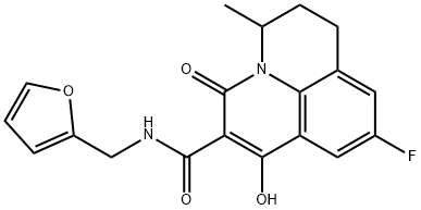 9-fluoro-N-(furan-2-ylmethyl)-1-hydroxy-5-methyl-3-oxo-3,5,6,7-tetrahydropyrido[3,2,1-ij]quinoline-2-carboxamide结构式