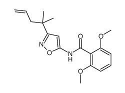 2,6-dimethoxy-N-[3-(2-methylpent-4-en-2-yl)-1,2-oxazol-5-yl]benzamide结构式