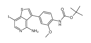 tert-butyl 4-(4-amino-7-iodothieno[3,2-c]pyridin-3-yl)-2-methoxyphenylcarbamate结构式