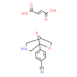 but-2-enedioic acid, 4-(7,8-dioxa-3-azabicyclo[3.2.1]oct-1-yl)benzonit rile结构式