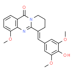 11H-Pyrido[2,1-b]quinazolin-11-one,6,7,8,9-tetrahydro-6-[(4-hydroxy-3,5-dimethoxyphenyl)methylene]-4-methoxy-,(6E)-结构式