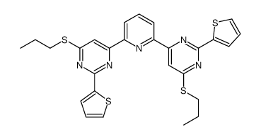 4-propylsulfanyl-6-[6-(6-propylsulfanyl-2-thiophen-2-ylpyrimidin-4-yl)pyridin-2-yl]-2-thiophen-2-ylpyrimidine Structure