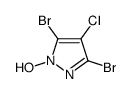 3,5-dibromo-4-chloro-1-hydroxypyrazole结构式