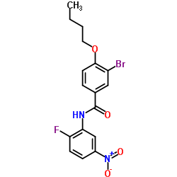 3-Bromo-4-butoxy-N-(2-fluoro-5-nitrophenyl)benzamide Structure