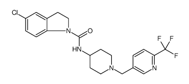 1H-Indole-1-carboxamide, 5-chloro-2,3-dihydro-N-[1-[[6-(trifluoromethyl)-3-pyridinyl]methyl]-4-piperidinyl]- Structure