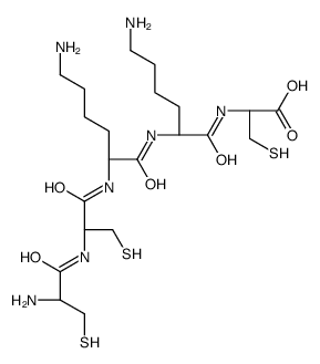 (2R)-2-[[(2S)-6-amino-2-[[(2S)-6-amino-2-[[(2R)-2-[[(2R)-2-amino-3-sulfanylpropanoyl]amino]-3-sulfanylpropanoyl]amino]hexanoyl]amino]hexanoyl]amino]-3-sulfanylpropanoic acid结构式