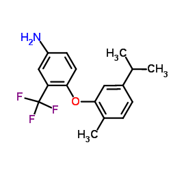 4-(5-Isopropyl-2-methylphenoxy)-3-(trifluoromethyl)aniline Structure