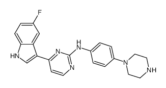 4-(5-fluoro-1H-indol-3-yl)-N-(4-piperazin-1-ylphenyl)pyrimidin-2-amine Structure