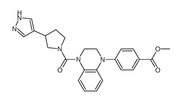 methyl 4-[4-{[3-(1H-pyrazol-4-yl)pyrrolidin-1-yl]carbonyl}-3,4-dihydroquinoxalin-1(2H)-yl]benzoate结构式