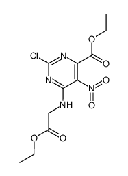 N-(2-chloro-6-ethoxycarbonyl-5-nitro-4-pyrimidinyl)glycine ethyl ester Structure