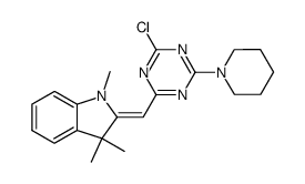 2-(4-chloro-6-piperidin-1-yl-[1,3,5]triazin-2-ylmethylene)-1,3,3-trimethyl-2,3-dihydro-indole结构式