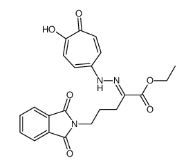 2-[(4-hydroxy-5-oxo-cyclohepta-1,3,6-trienyl)-hydrazono]-5-phthalimido-pentanoic acid ethyl ester Structure