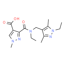 3-((Ethyl[(1-ethyl-3,5-dimethyl-1H-pyrazol-4-yl)methyl]amino)carbonyl)-1-methyl-1H-pyrazole-4-carboxylic acid Structure