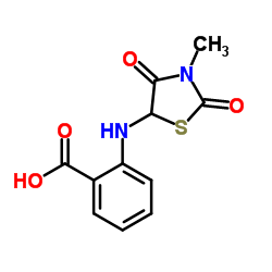 2-(3-METHYL-2,4-DIOXO-THIAZOLIDIN-5-YLAMINO)-BENZOIC ACID Structure