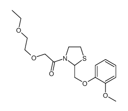 2-(2-ethoxyethoxy)-1-[2-[(2-methoxyphenoxy)methyl]-1,3-thiazolidin-3-yl]ethanone Structure