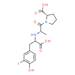 N-(1(S)-carboxy-(4-hydroxy-3-iodophenyl)ethyl)-alanylproline结构式