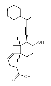 (4E)-4-[(1R,4S,5R,6S)-5-[(3S)-3-cyclohexyl-3-hydroxyprop-1-ynyl]-4-hydroxy-8-bicyclo[4.2.0]octanylidene]butanoic acid结构式