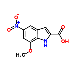 7-Methoxy-5-nitro-1H-indole-2-carboxylic acid结构式