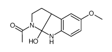 1-acetyl-1,2,3,3a,8,8a-hexahydro-8a-hydroxy-5-methoxypyrrolo(2,3-b)indole structure