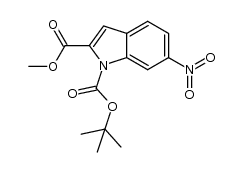 1-(1,1-dimethylethyl) 2-methyl 6-nitro-1H-indole-1,2-dicarboxylate结构式