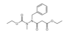ethyl 3-benzyl-3-ethoxycarbonylacetyl-2-methylcarbazate结构式