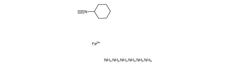 bis(cyclohexylisocyanide)(tetra(2,3-pyrido)porphyrazinato)iron(II)结构式