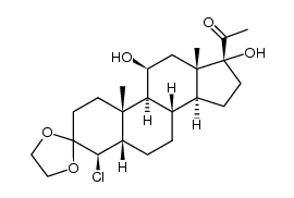 3,3-ethanediyldioxy-4β-chloro-11β,17-dihydroxy-5β-pregnan-20-one Structure