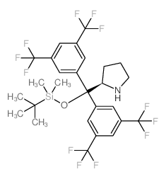 (R)-α,α-双(3,5-二三氟甲基苯基)脯氨醇叔丁基二甲基硅醚结构式