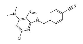 4-[[2-chloro-6-(dimethylamino)purin-9-yl]methyl]benzonitrile Structure