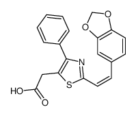 2-[2-[(E)-2-(1,3-benzodioxol-5-yl)ethenyl]-4-phenyl-1,3-thiazol-5-yl]acetic acid结构式