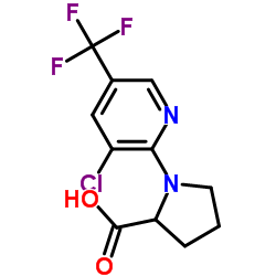 1-[3-CHLORO-5-(TRIFLUOROMETHYL)PYRIDIN-2-YL]PYRROLIDINE-2-CARBOXYLIC ACID结构式