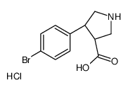 (3R,4S)-4-(4-BROMOPHENYL)PYRROLIDINE-3-CARBOXYLIC ACID HYDROCHLORIDE Structure