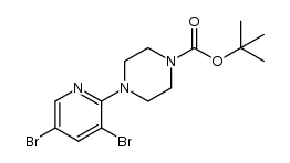 4-(3,5-dibromopyridin-2-yl)piperazine-1-carboxylic acid tert-butyl ester Structure