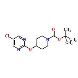 4-(5-Chloro-pyrimidin-2-yloxy)-piperidine-1-carboxylic acid tert-butylester结构式