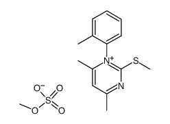 4,6-dimethyl-2-(methylthio)-1-(o-tolyl)pyrimidin-1-ium methyl sulfate Structure