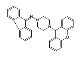 N-[4-(9H-xanthen-9-yl)piperazin-1-yl]fluoren-9-imine Structure