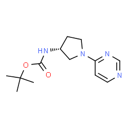 tert-Butyl N-[(3R)-1-(pyrimidin-4-yl)pyrrolidin-3-yl]carbamate结构式