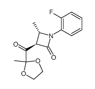 (3R,4S)-1-(2-fluorophenyl)-4-methyl-3-(2-methyl-1,3-dioxolane-2-carbonyl)azetidin-2-one结构式